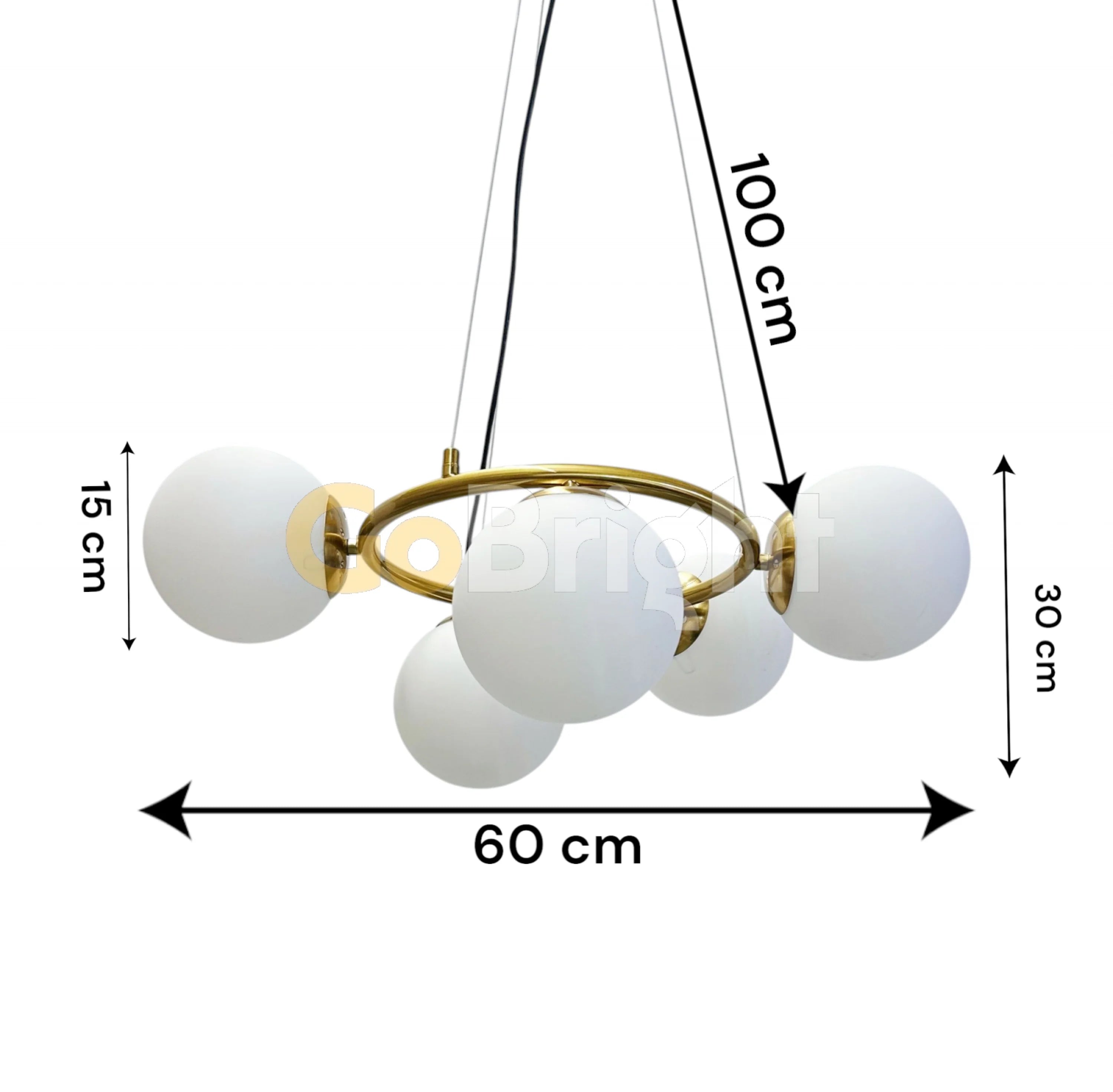 Pendul Jolie Reglabil 5xG9 Diametru 60cm Auriu
