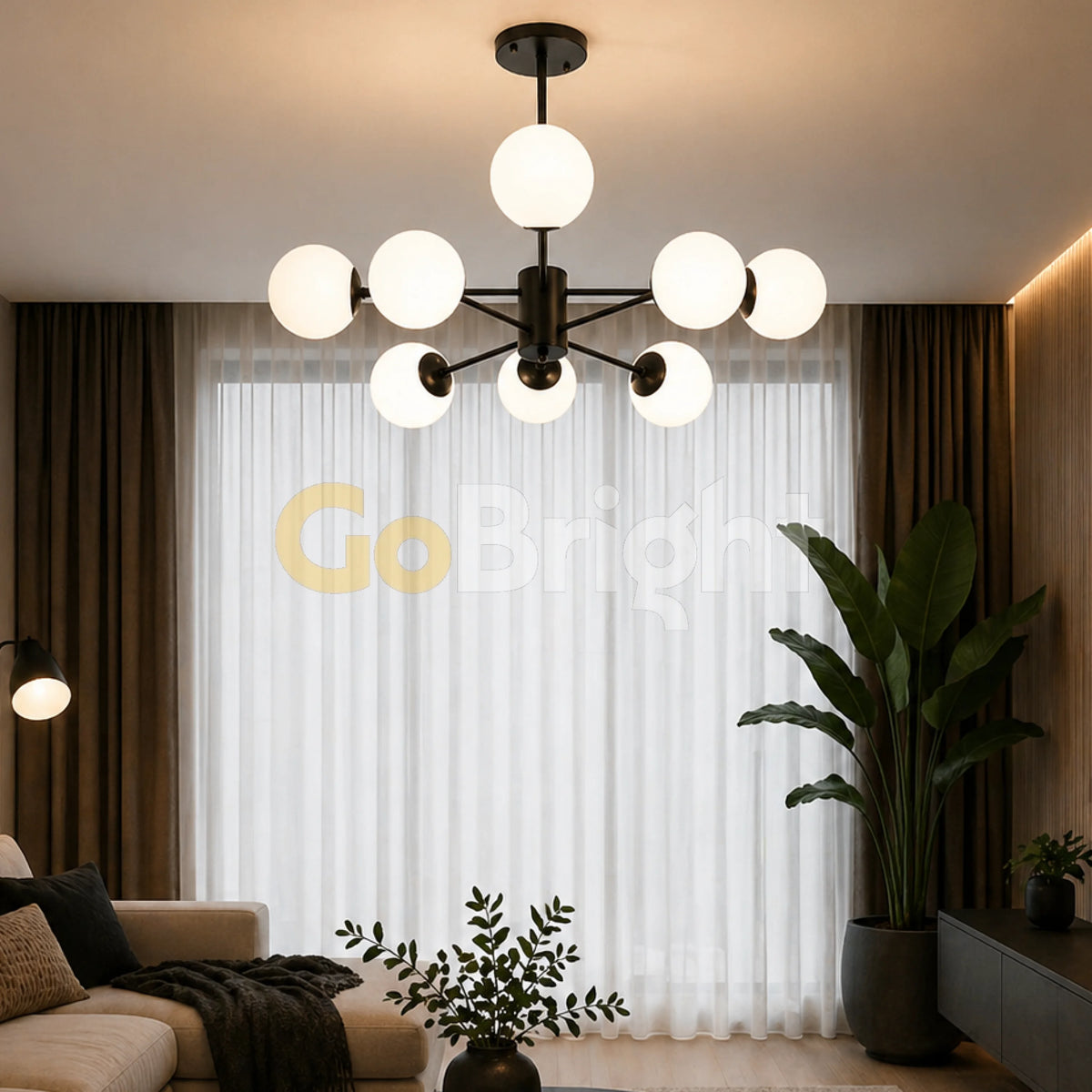 Pendul Jolie Reglabil 8xE27 60cm Negru