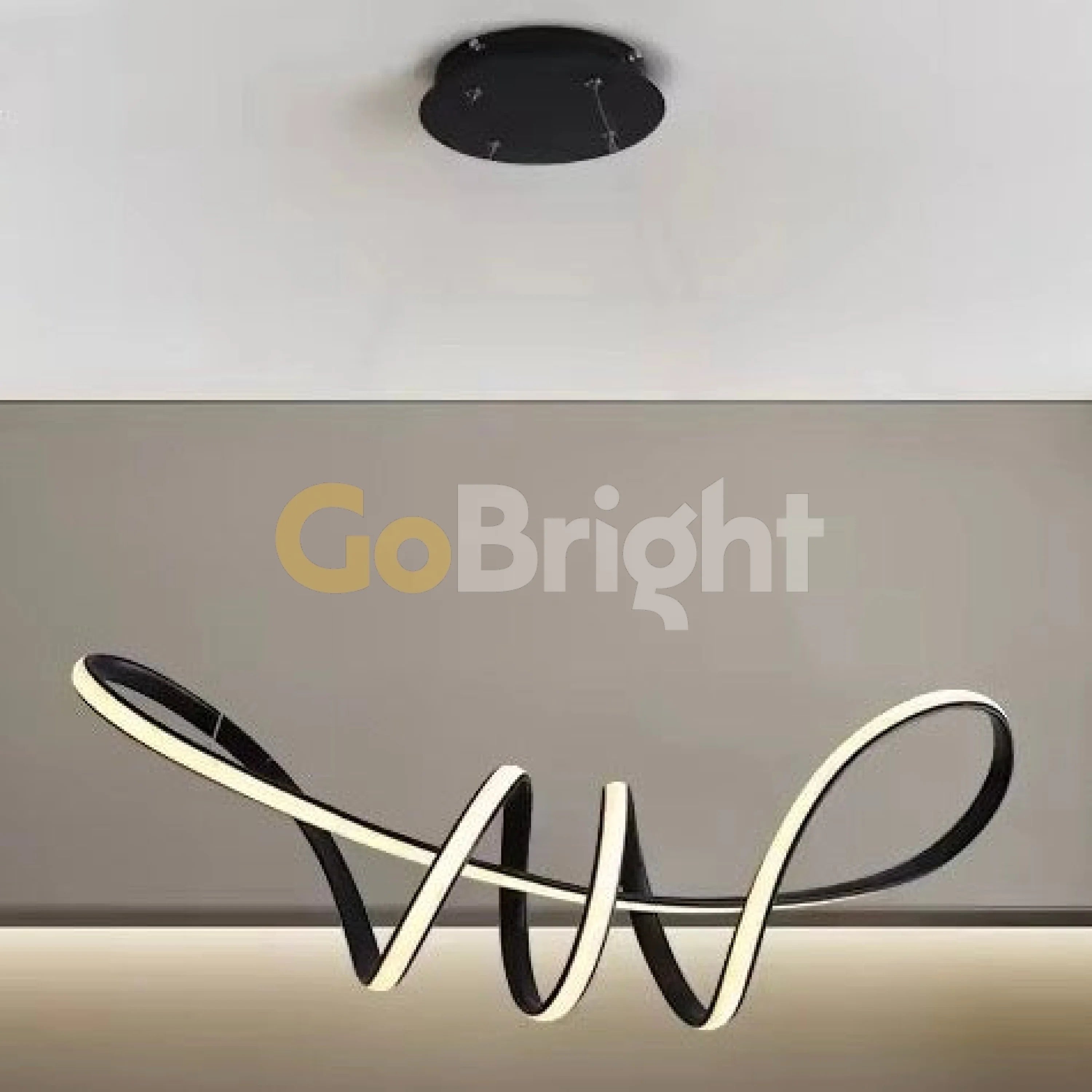 Pendul LED 160W 65cm cu Telecomanda Urban 3 Tipuri de Lumini Negru