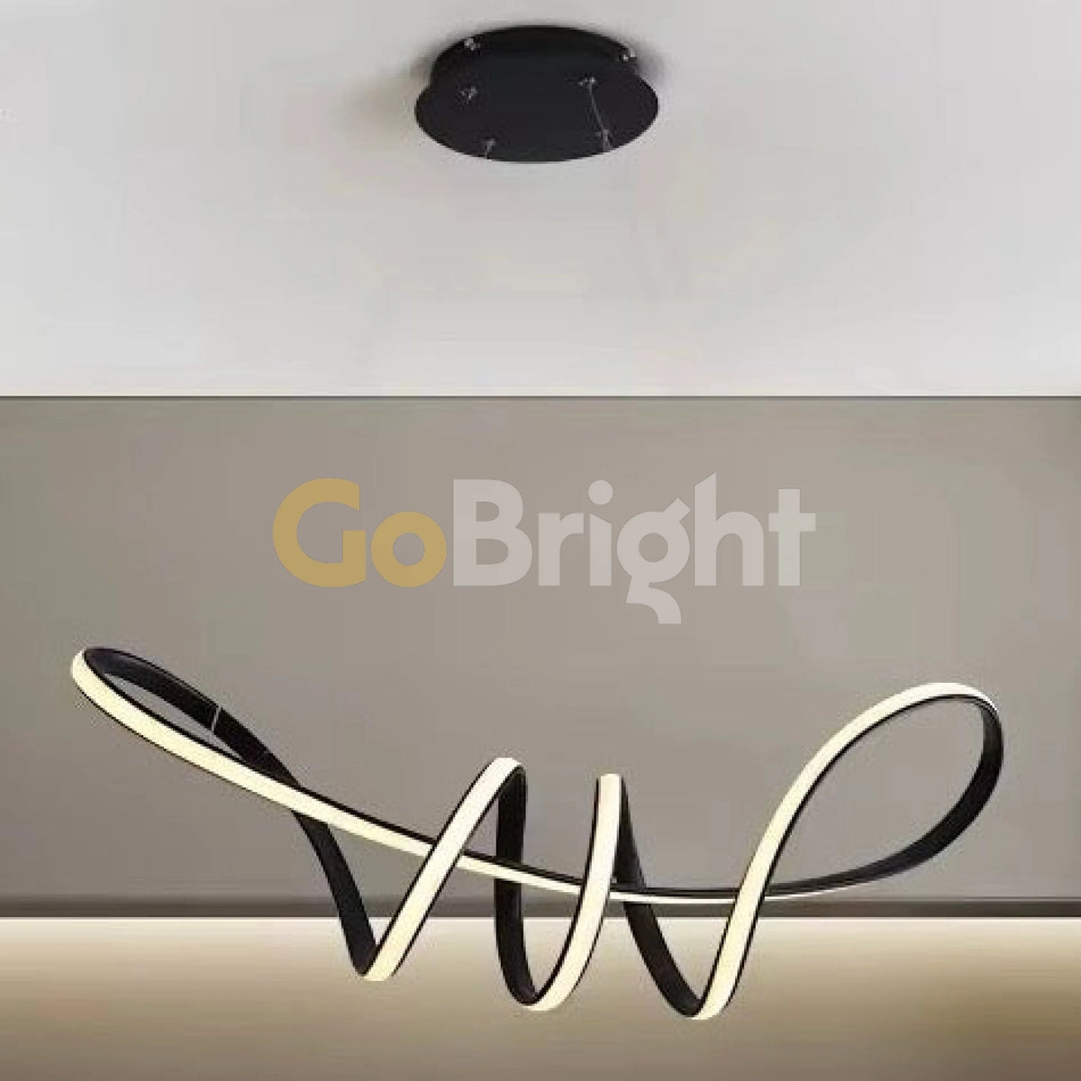 Pendul LED 160W 65cm cu Telecomanda Urban 3 Tipuri de Lumini Negru