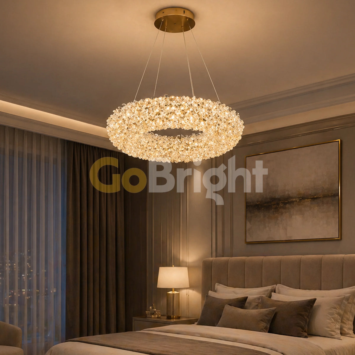 Pendul LED 40cm 40W Glow 3 Tipuri de Lumini Auriu