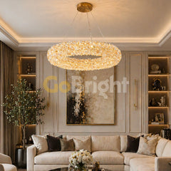 Pendul LED 50cm 60W Glow 3 Tipuri de Lumini Auriu