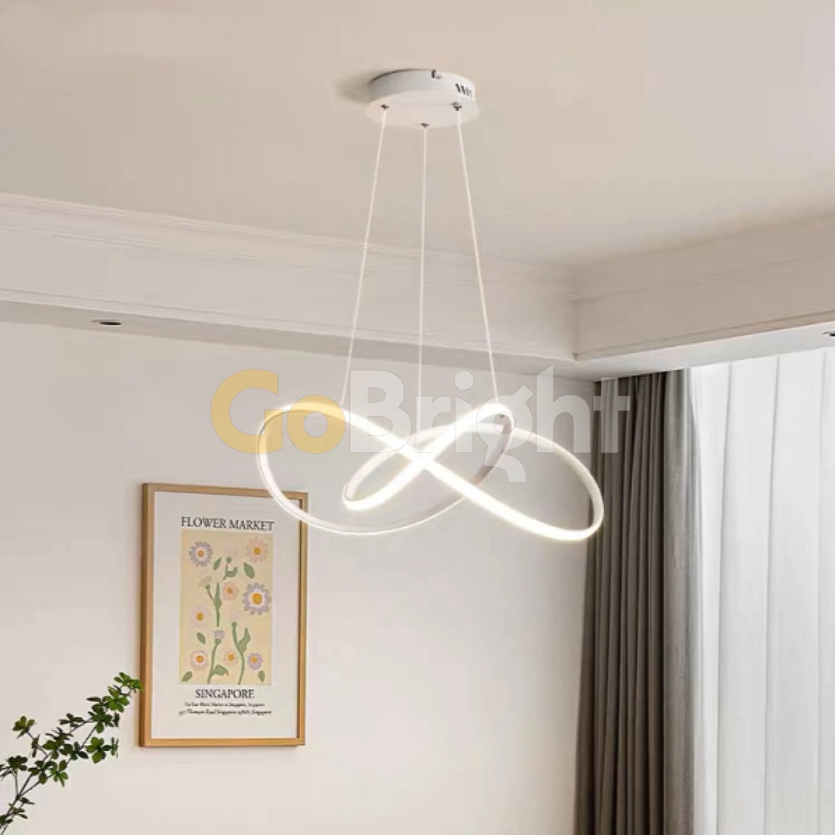 Pendul LED 60cm 104W cu Telecomanda Trinity 3 Tipuri de Lumini Alb