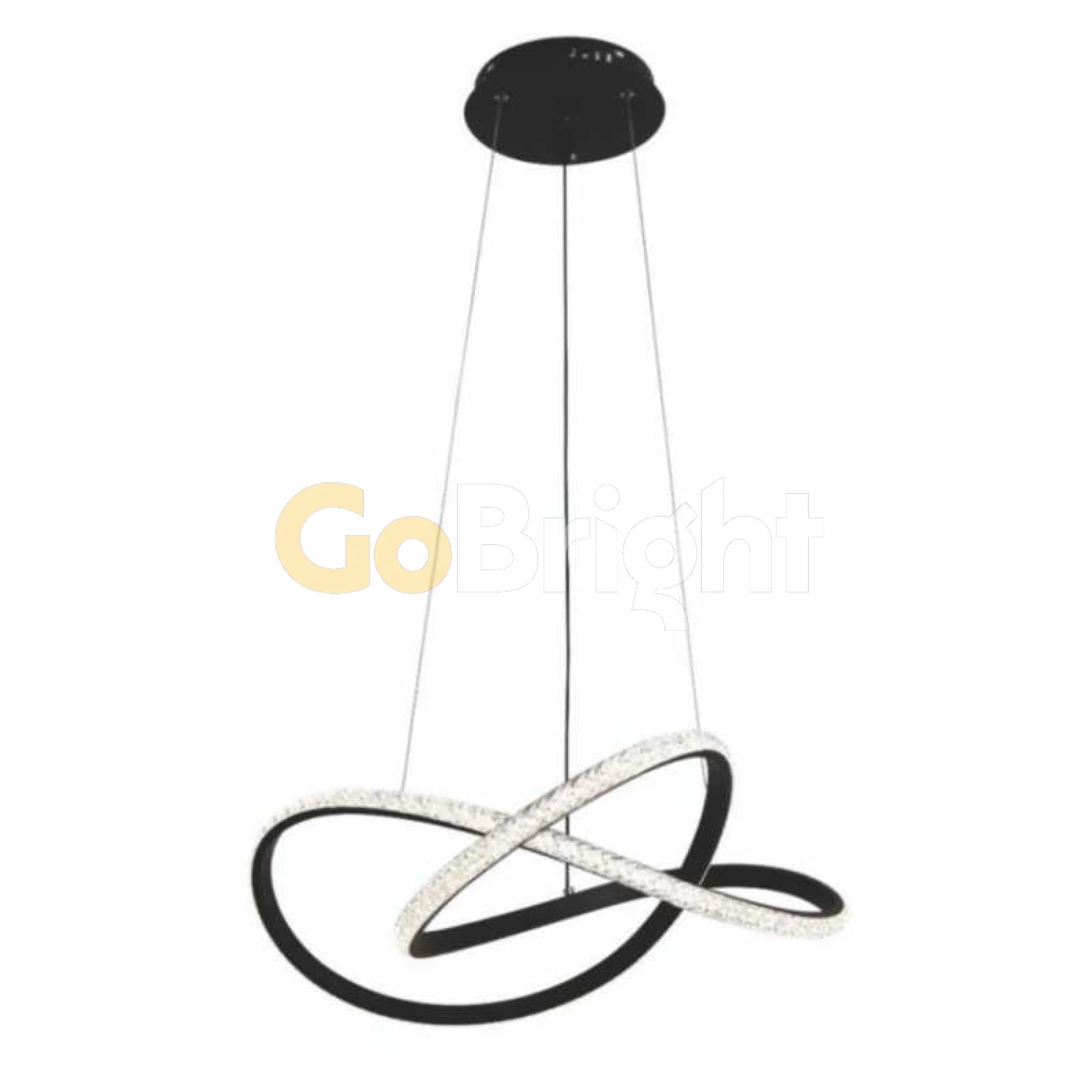 Pendul LED 60cm 104W cu Telecomanda Trinity 3 Tipuri de Lumini Negru