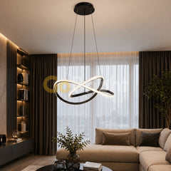 Pendul LED 60cm 104W cu Telecomanda Trinity 3 Tipuri de Lumini Negru