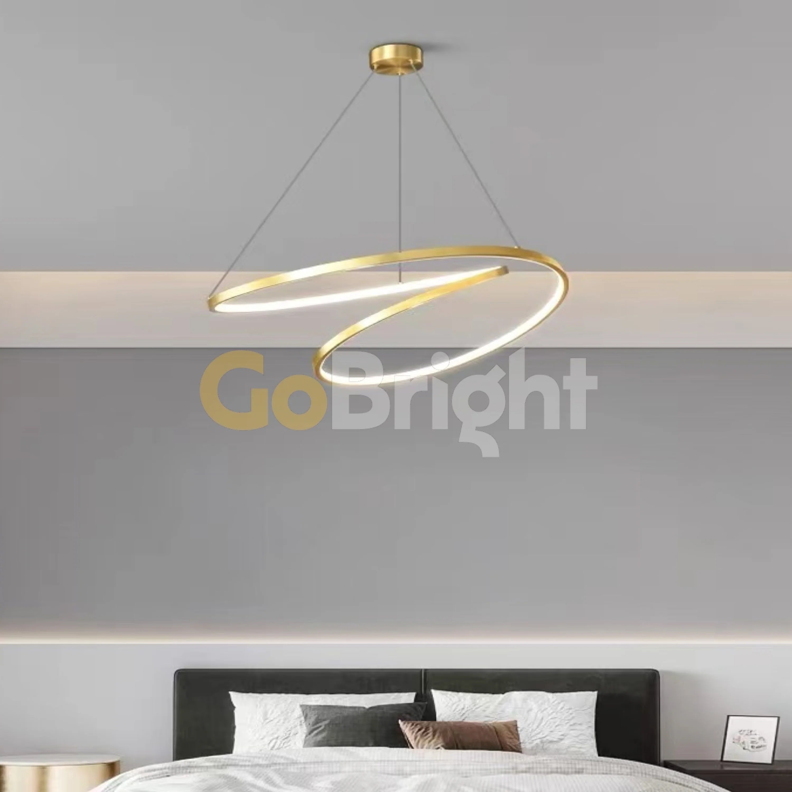 Pendul LED 60cm 120W Urban Telecomanda 3 Tipuri de Lumini Auriu