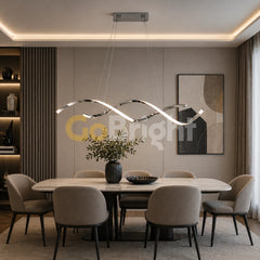 Pendul LED 80cm 76W cu Telecomanda Trinity 3 Tipuri de Lumini Crom