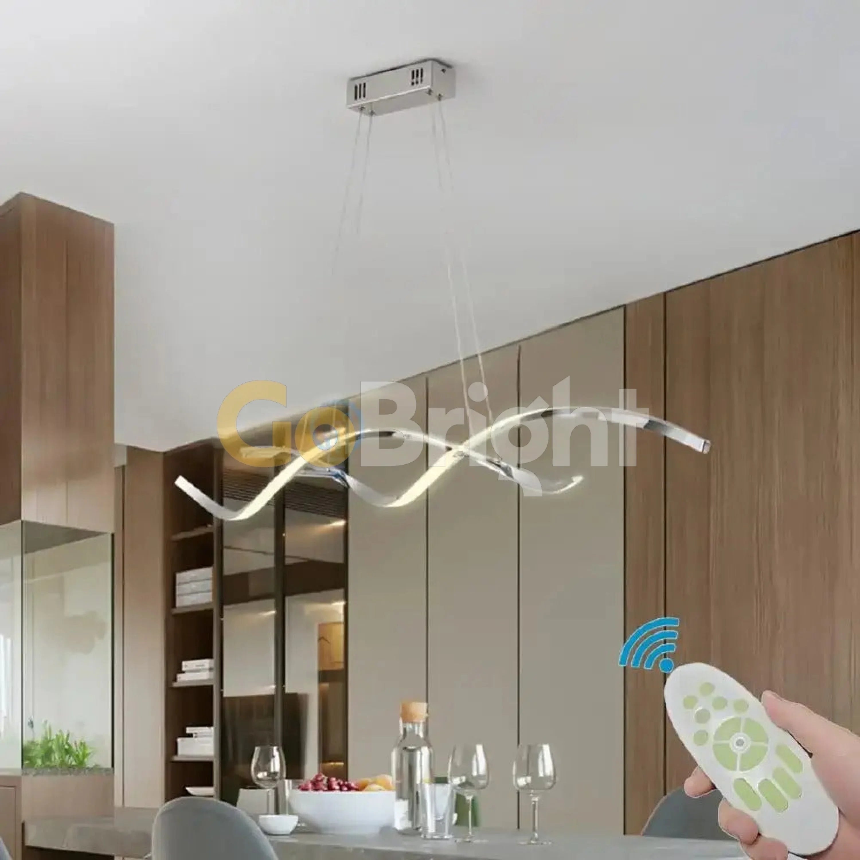 Pendul LED 80cm 76W cu Telecomanda Trinity 3 Tipuri de Lumini Crom