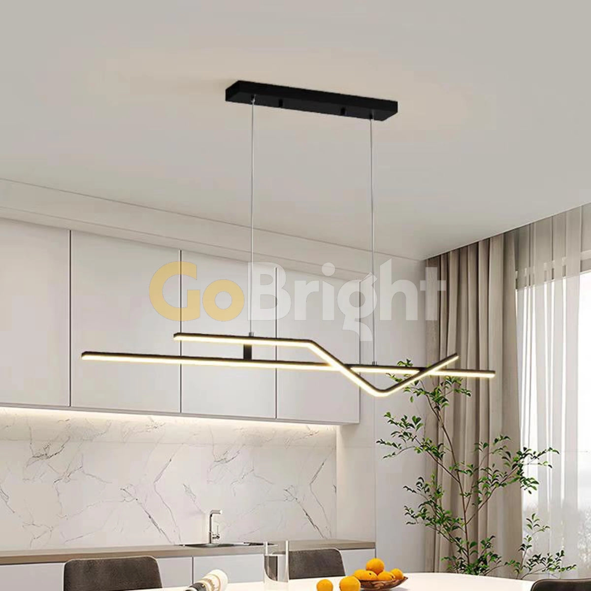 Pendul LED 84W 120cm cu Telecomanda Urban 3 Tipuri de Lumini Negru