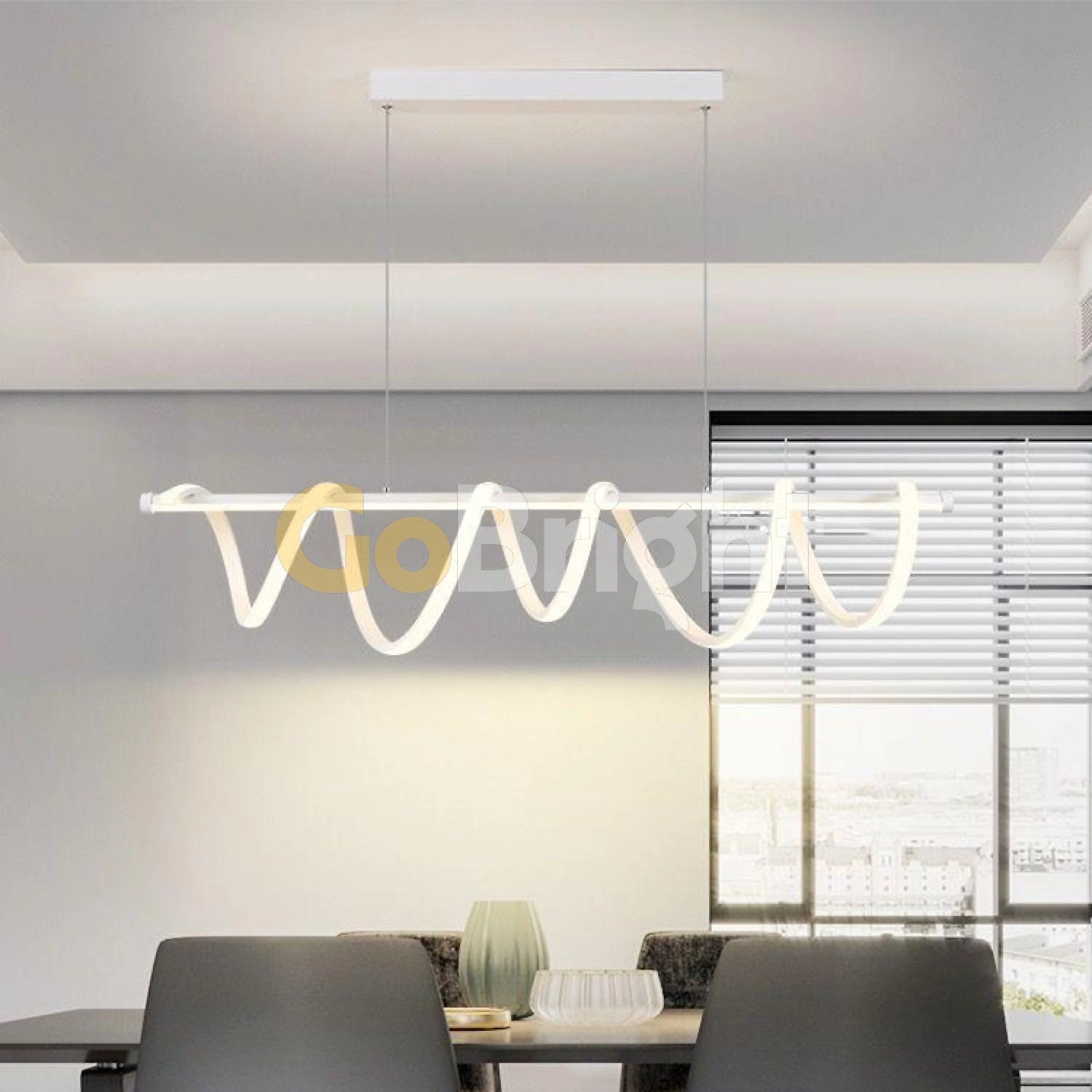Pendul LED 90cm 94W cu Telecomanda Trinity 3 Tipuri de Lumini Alb