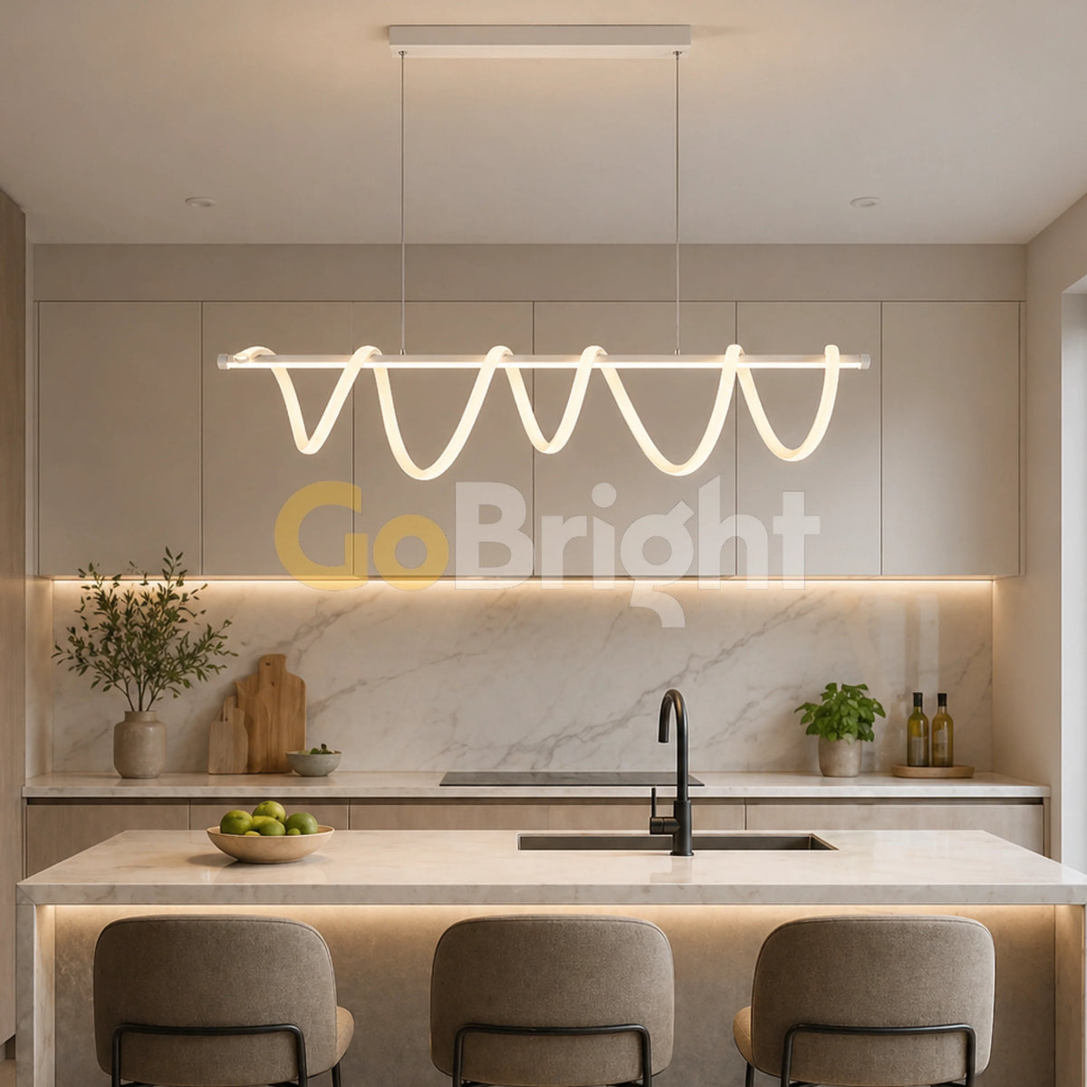 Pendul LED 90cm 94W cu Telecomanda Trinity 3 Tipuri de Lumini Alb
