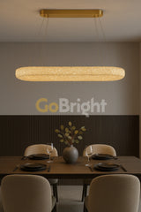 Pendul LED 90x30cm 75W cu Telecomanda Glow 3 Tipuri de Lumini Auriu