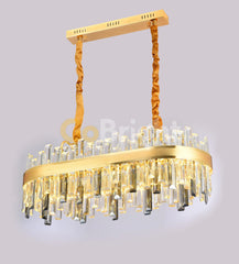 Pendul LED Cristal 80x30cm 140W cu Telecomanda 3 Tipuri de Lumini Auriu