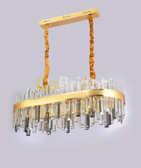 Pendul LED Cristal 80x30cm 140W cu Telecomanda 3 Tipuri de Lumini Auriu