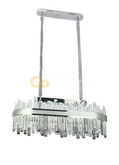 Pendul LED Cristal80x30cm 140W cu Telecomanda 3 Tipuri de Lumini Argintiu