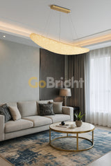 Pendul LED Cristale 100W cu Telecomanda Glow 3 Tipuri de Lumini Auriu