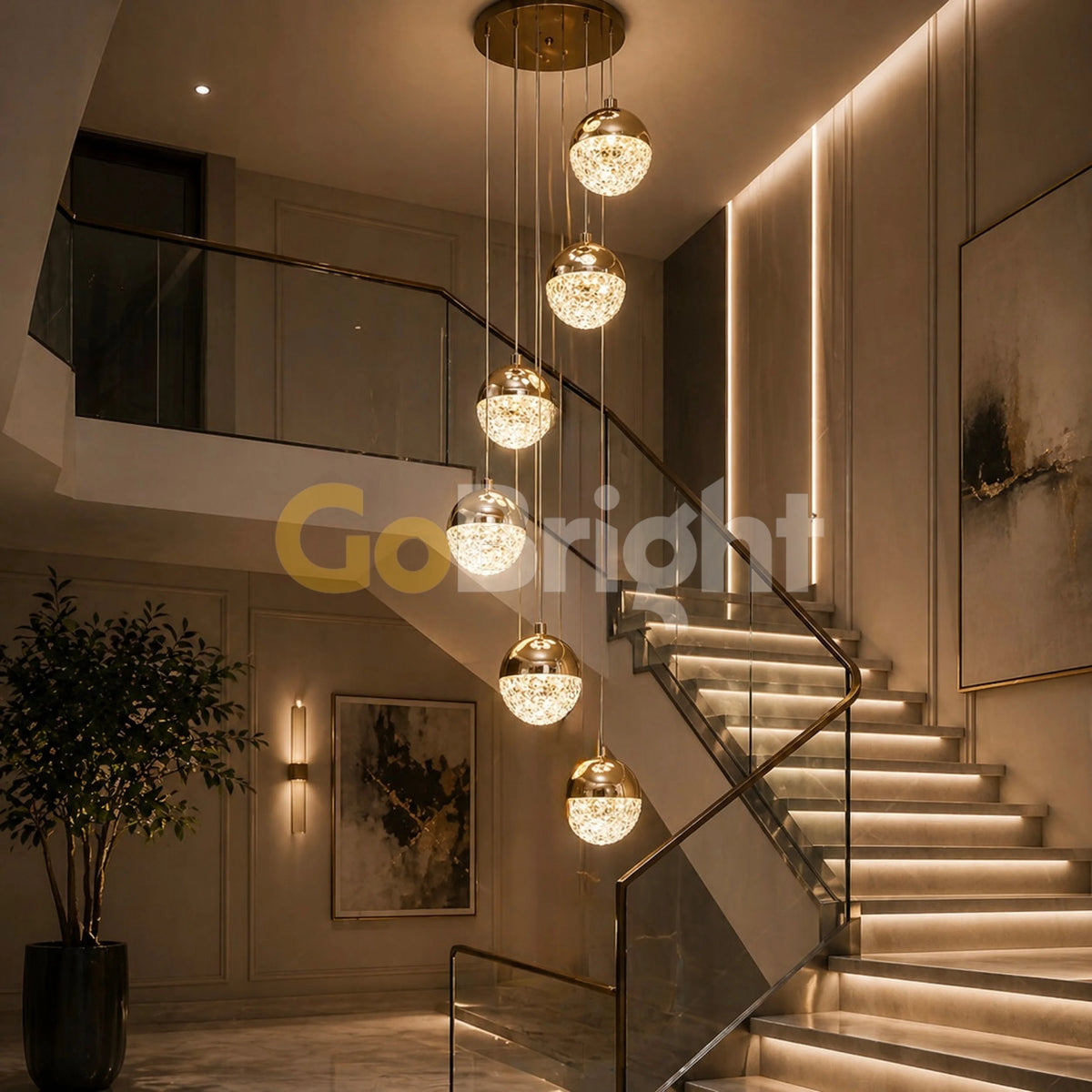Pendul LED Diametru 30cm 120W cu Telecomanda Crystal 3 Tipuri de Lumini Auriu