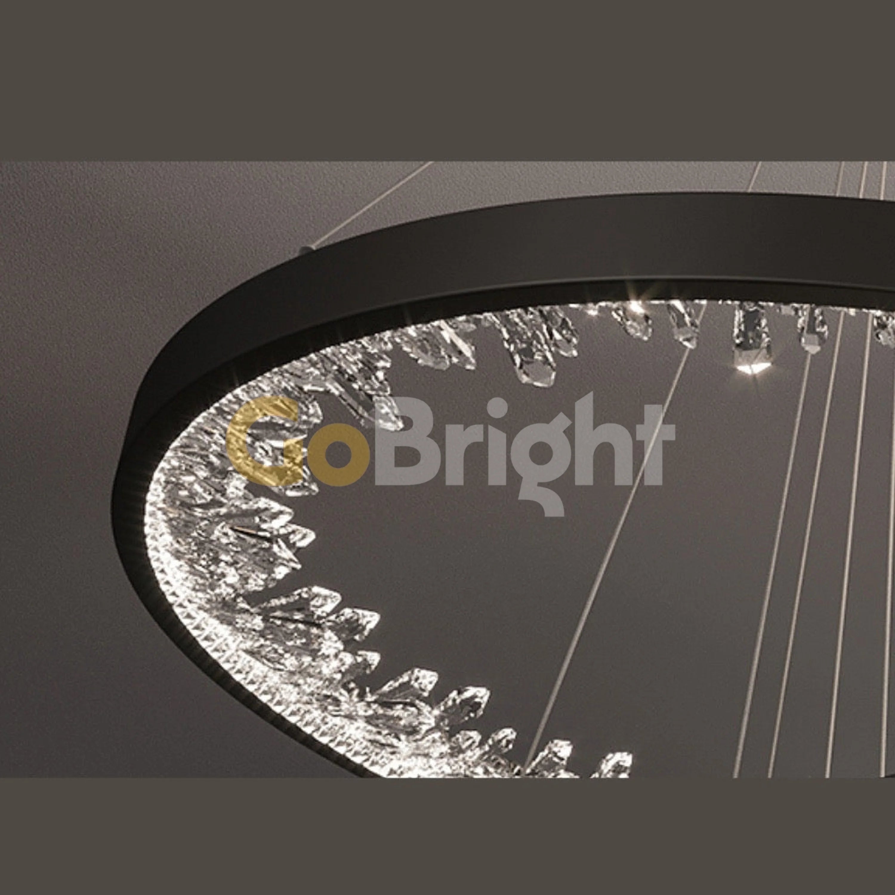 Pendul LED Diametru 40cm 50W cu Telecomanda Trinity 3 Tipuri de Lumini Negru