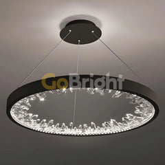 Pendul LED Diametru 40cm 50W cu Telecomanda Trinity 3 Tipuri de Lumini Negru