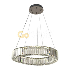 Pendul LED Diametru 40cm 64W Cristal cu Telecomanda Crystal 3 Tipuri de Lumini Argintiu