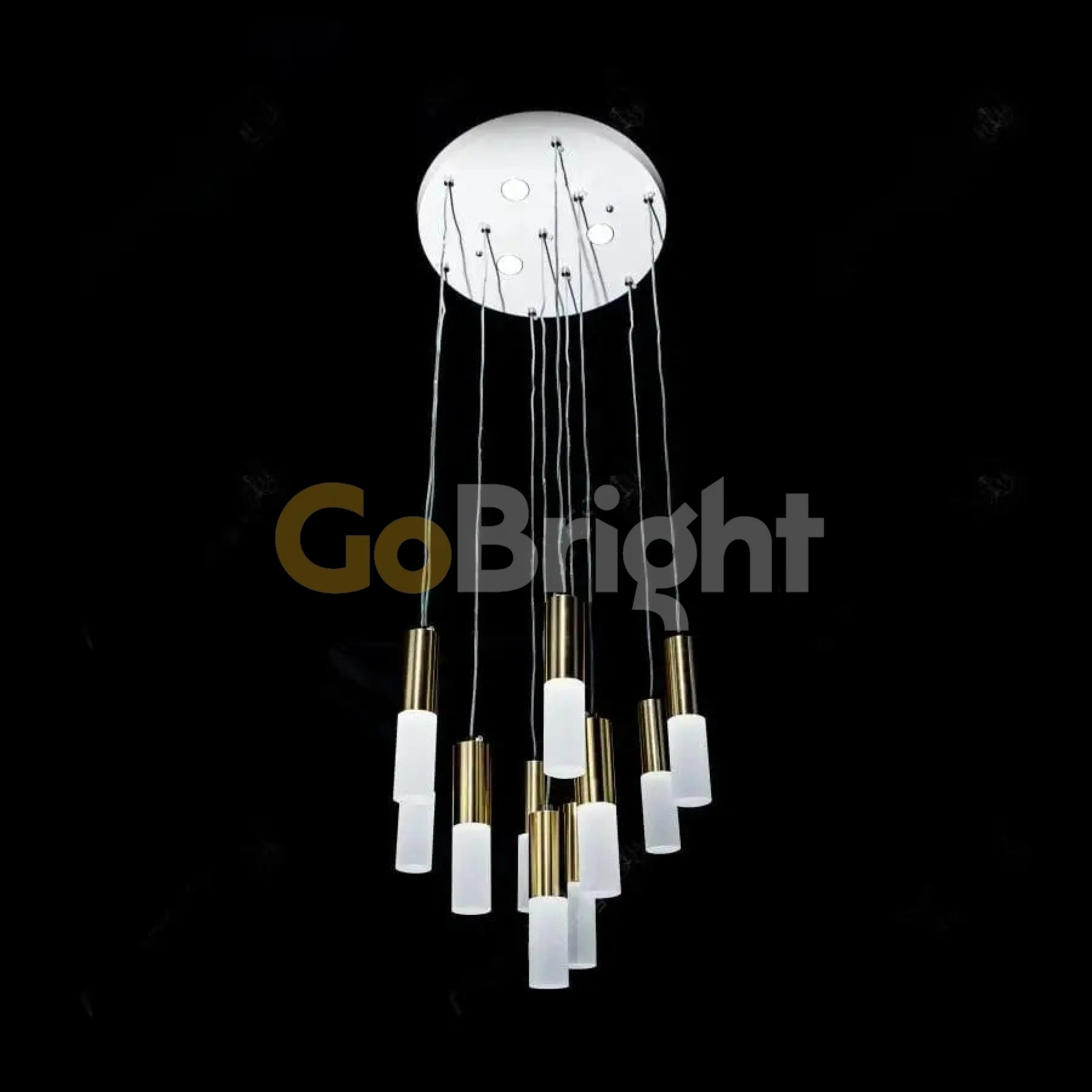 Pendul LED Diametru 40cm 80W cu Telecomanda Trinity 3 Tipuri de Lumini Auriu
