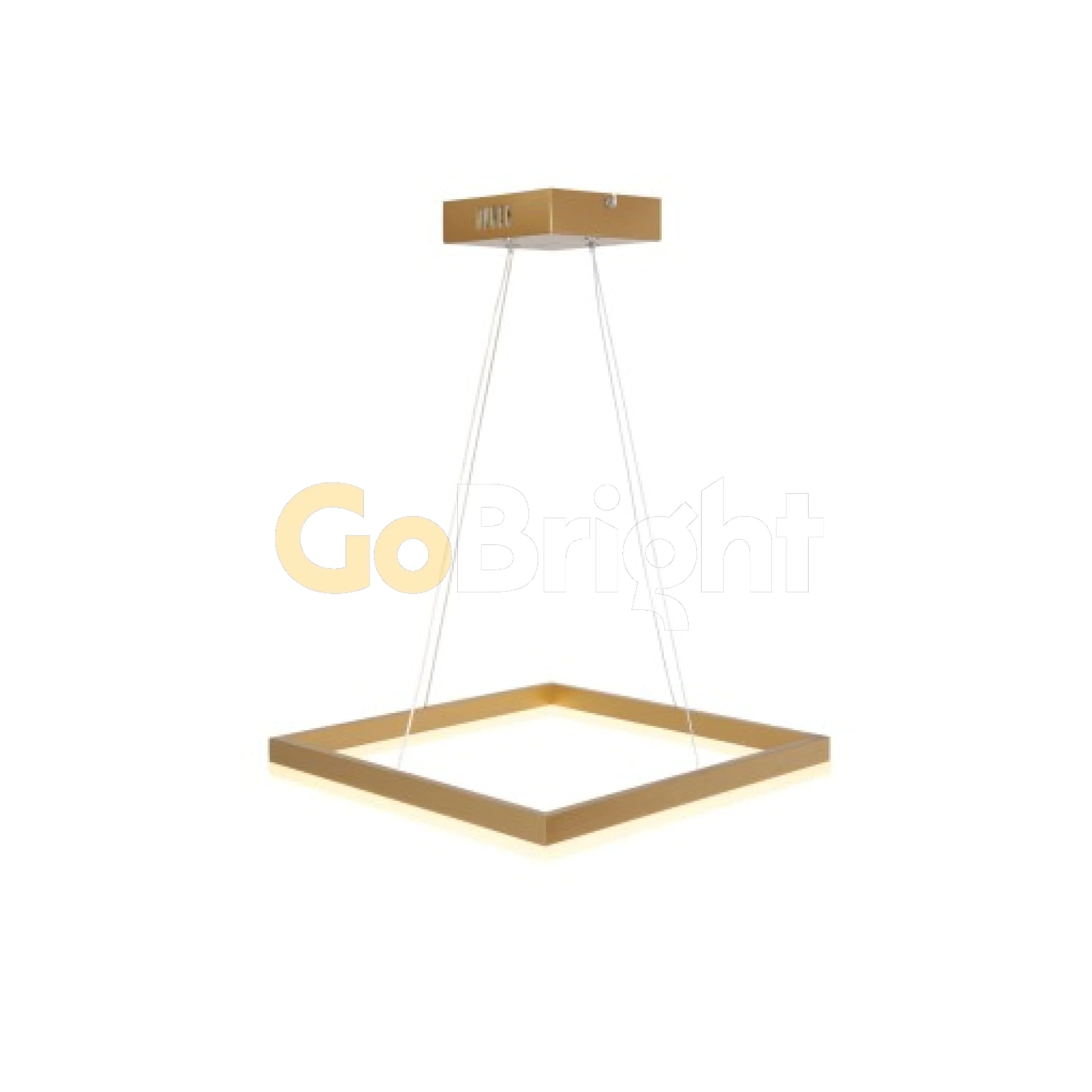 Pendul LED Diametru 45cm 62W cu Telecomanda Urban 3 Tipuri de Lumini Auriu