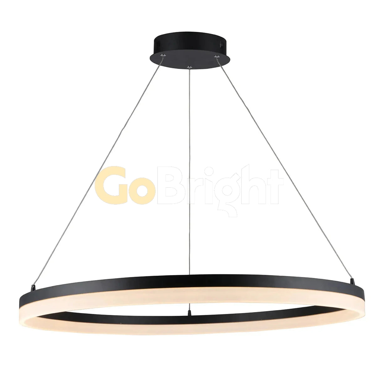 Pendul LED Diametru 50cm 70W cu Telecomanda Raven 3 Tipuri de Lumini Negru