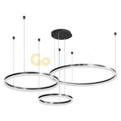 Pendul LED Diametru 60 + 40 + 30cm 160W cu Telecomanda Raven 3 Tipuri de Lumini Negru