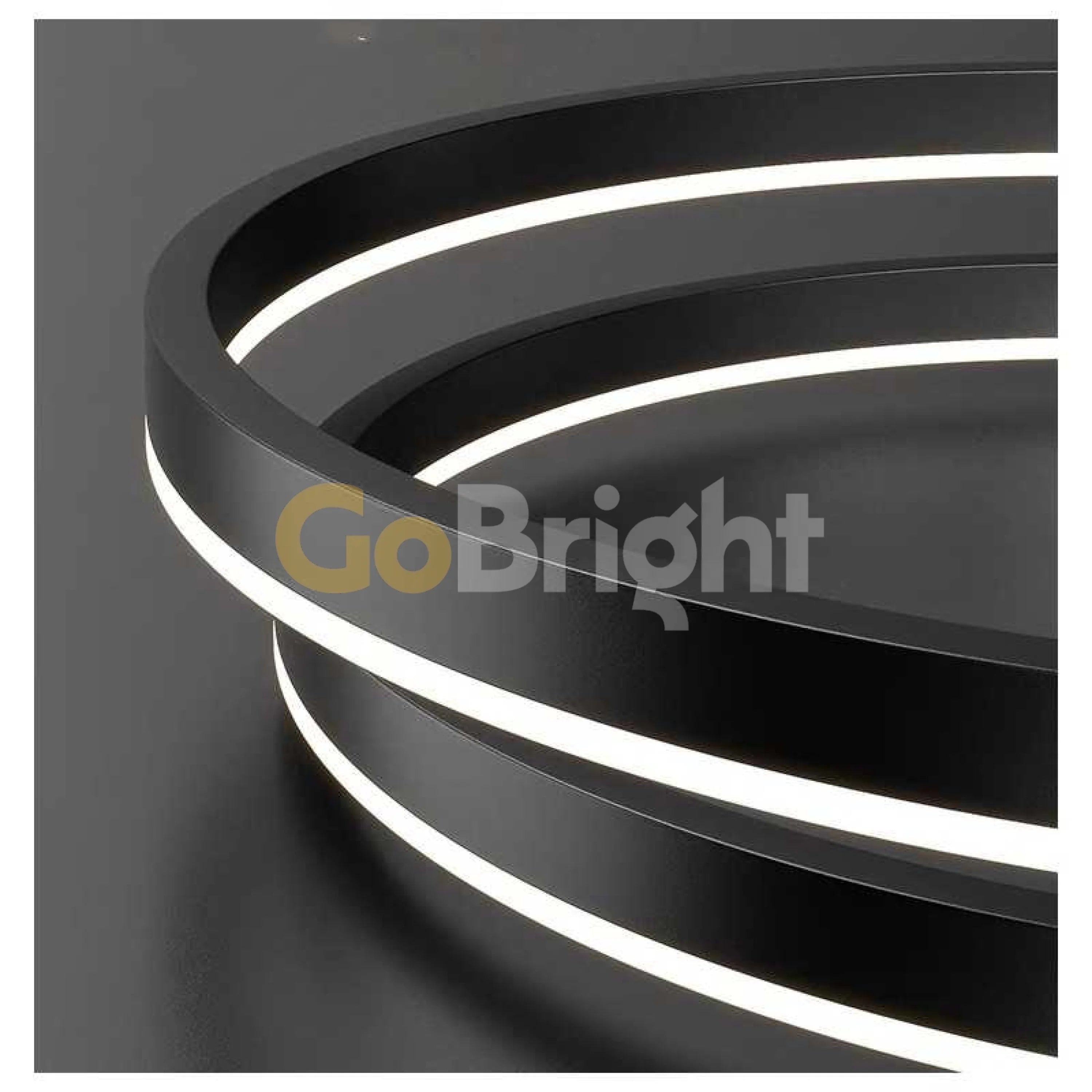 Pendul LED Diametru 60 + 40 + 30cm 160W cu Telecomanda Raven 3 Tipuri de Lumini Negru