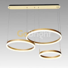 Pendul LED Diametru 60 + 40 + 30cm 160W cu Telecomanda Urban 3 Tipuri de Lumini Auriu