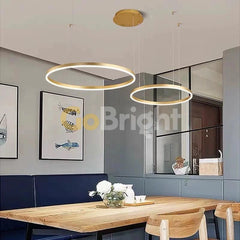 Pendul LED Diametru 60 + 40cm 114W cu Telecomanda Raven 3 Tipuri de Lumini Auriu