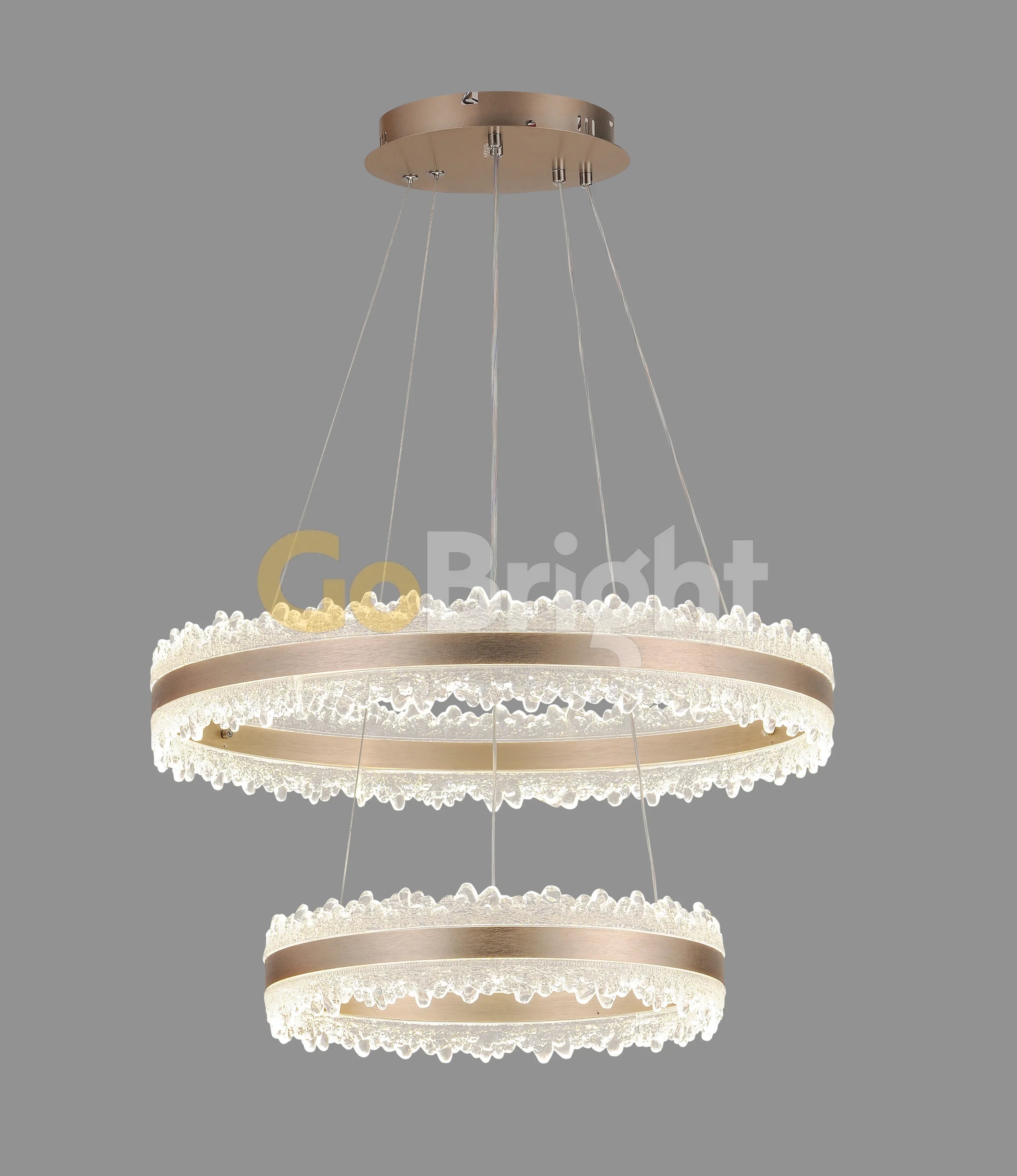 Pendul LED Diametru 60 + 40cm 288W Trinity Telecomanda 3 Tipuri de Lumini Maro