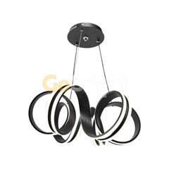 Pendul LED Diametru 60cm 180W cu Telecomanda Trinity 3 Tipuri de Lumini Negru
