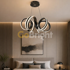 Pendul LED Diametru 60cm 180W cu Telecomanda Trinity 3 Tipuri de Lumini Negru