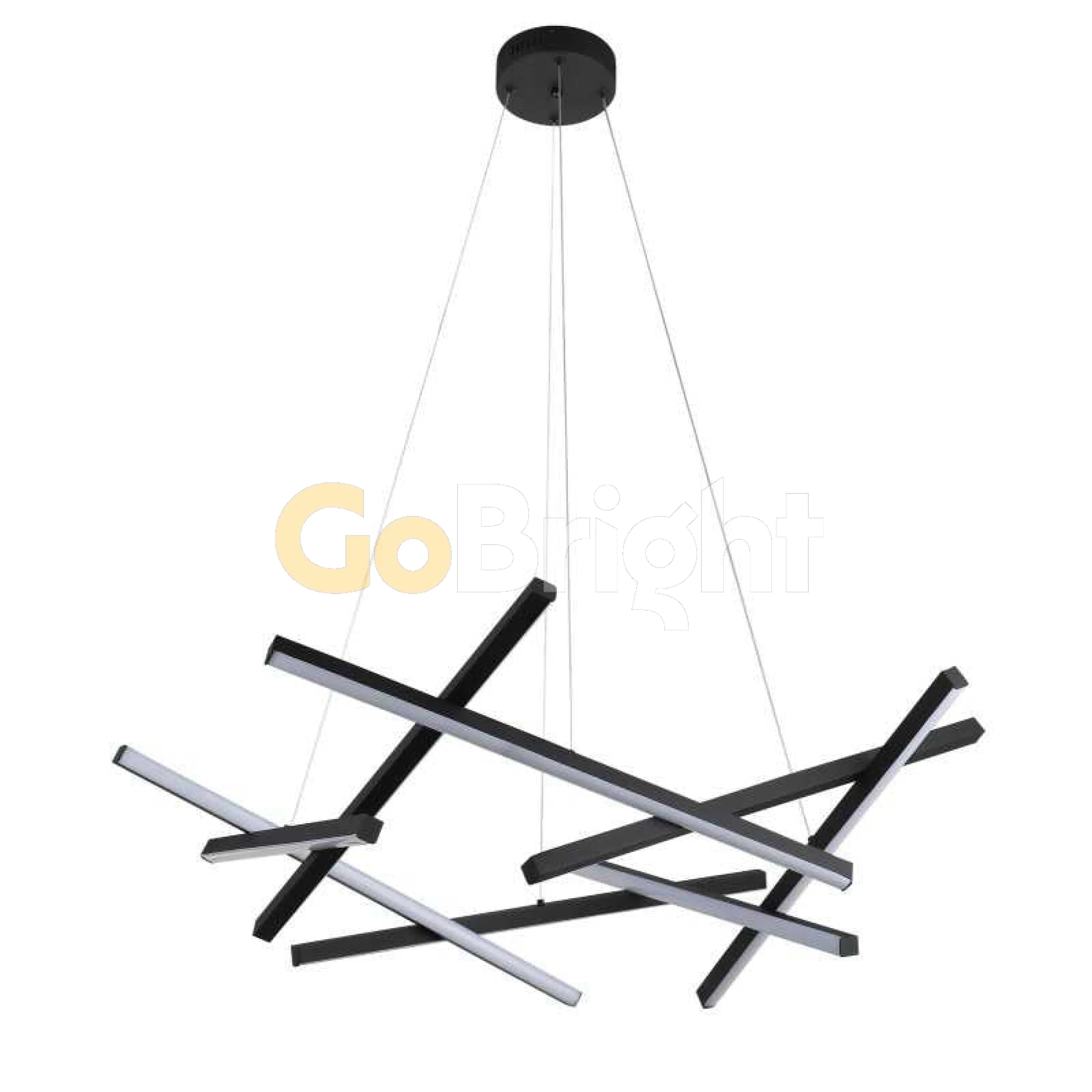 Pendul LED Diametru 70cm 76W cu Telecomanda Trinity 3 Tipuri de Lumini Negru