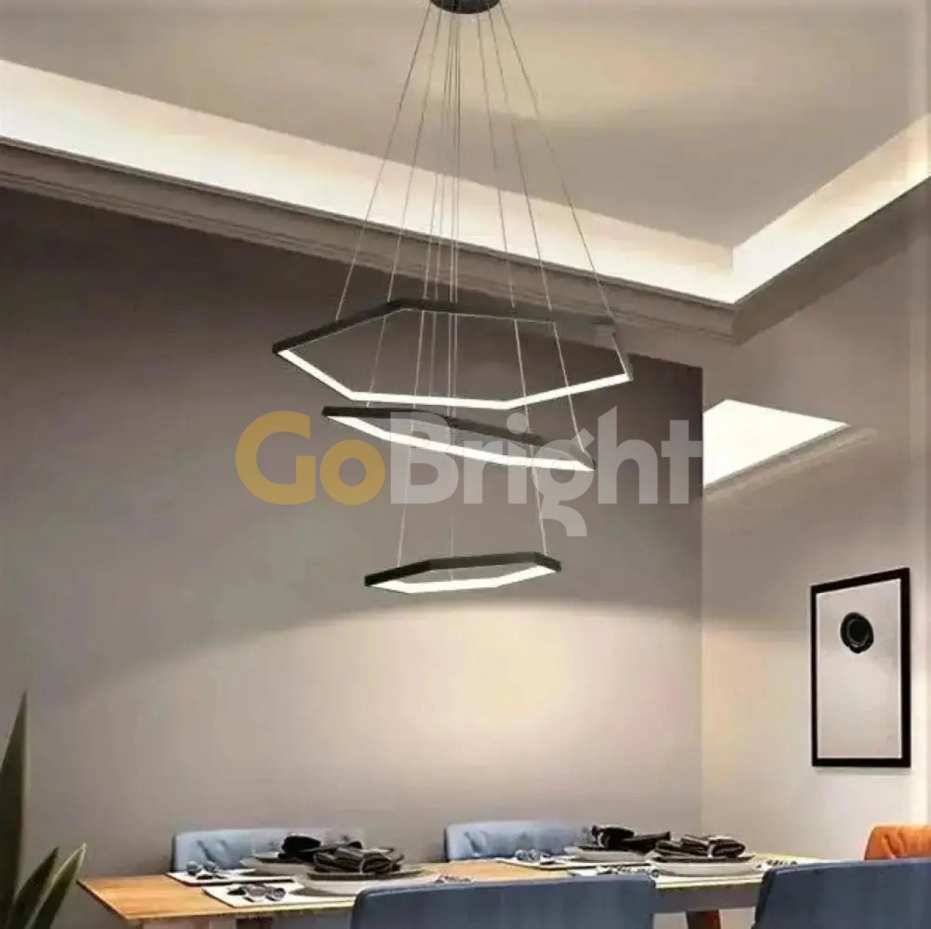 Pendul LED Diametru 80 + 60 + 40cm 160W Urban Lumina Neutra Negru