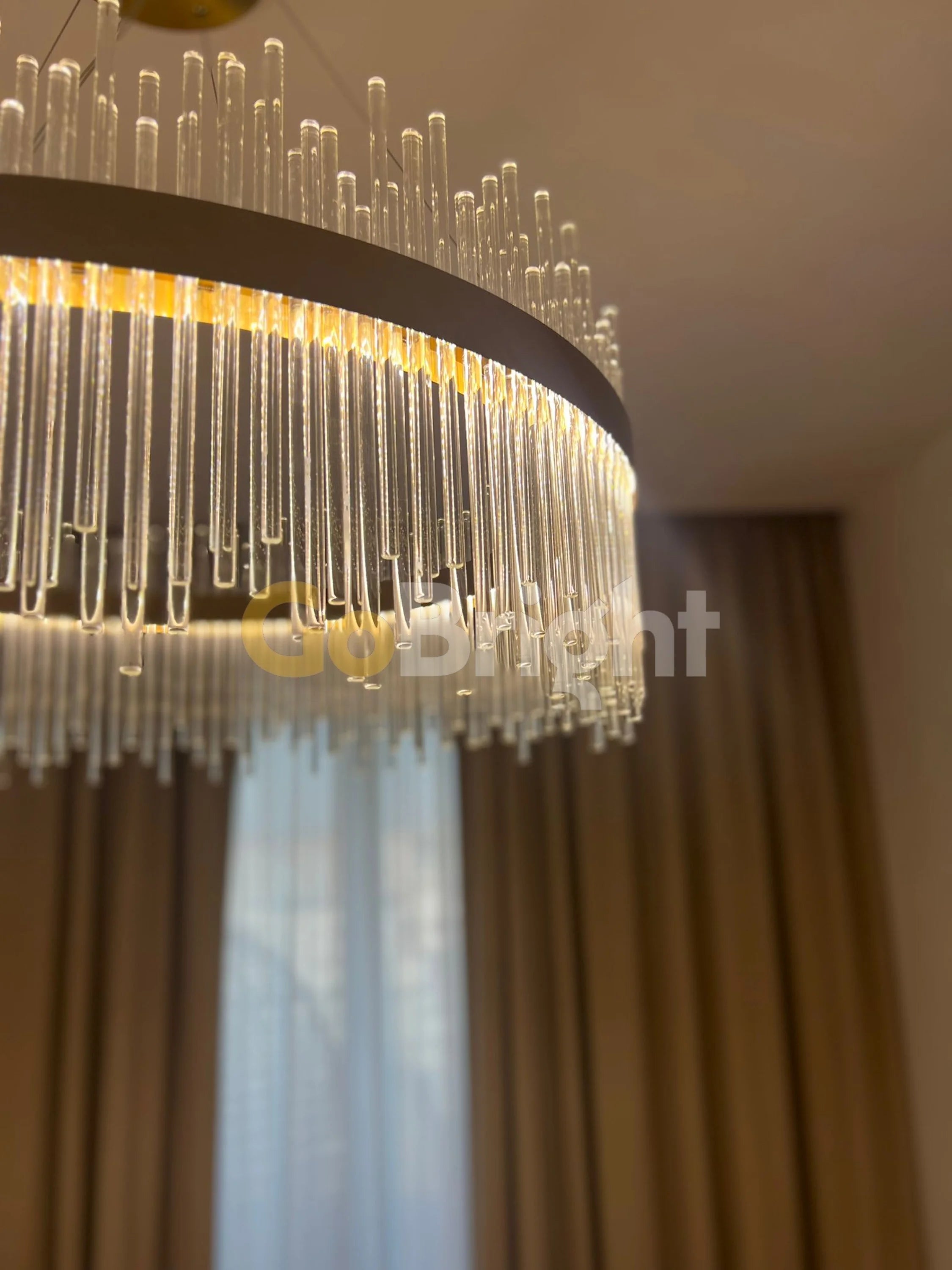 Pendul LED Diametru 80cm 200W Cristal cu Telecomanda Spiral 3 Tipuri de Lumini Auriu