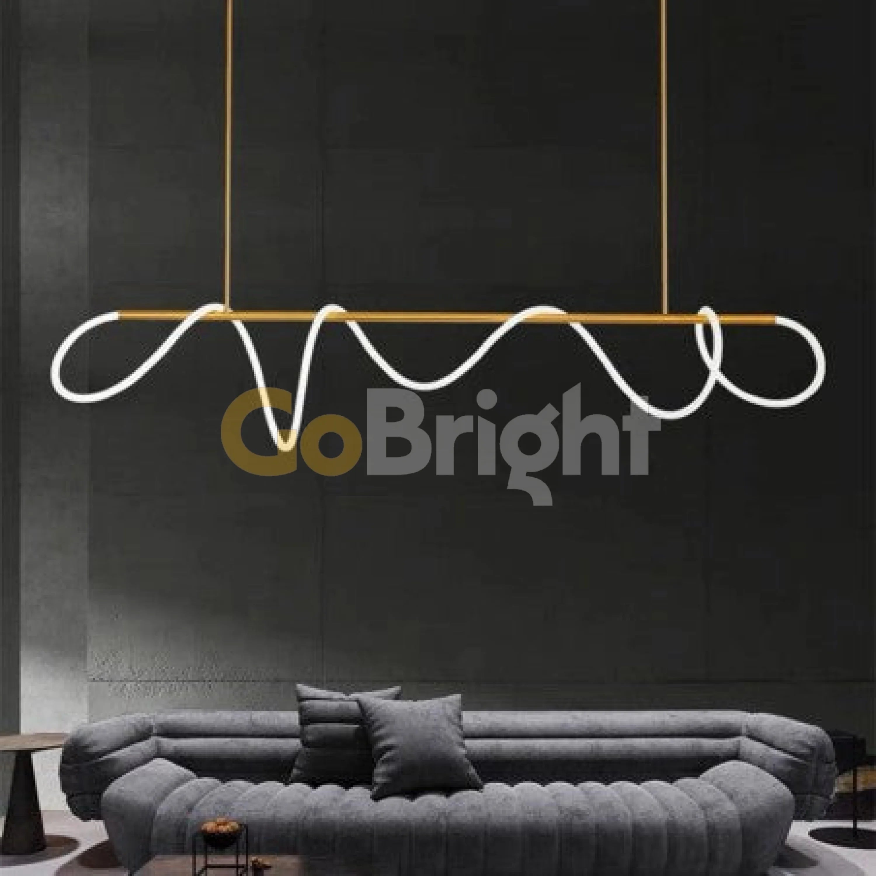 Pendul LED Lungime 120cm 70W cu Telecomanda Urban 3 Tipuri de Lumini Auriu