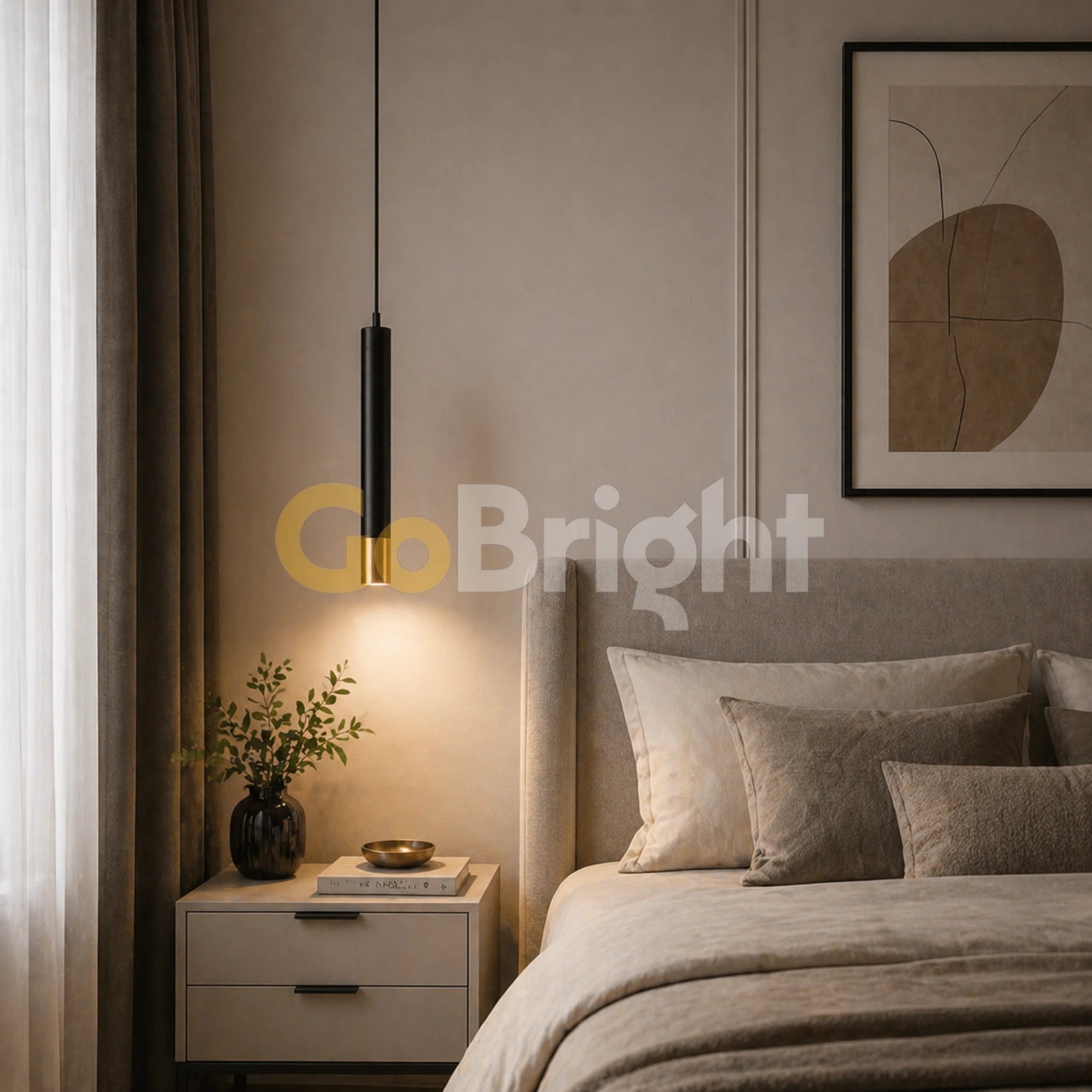 Pendul LED Urban 40cm Negru + Auriu