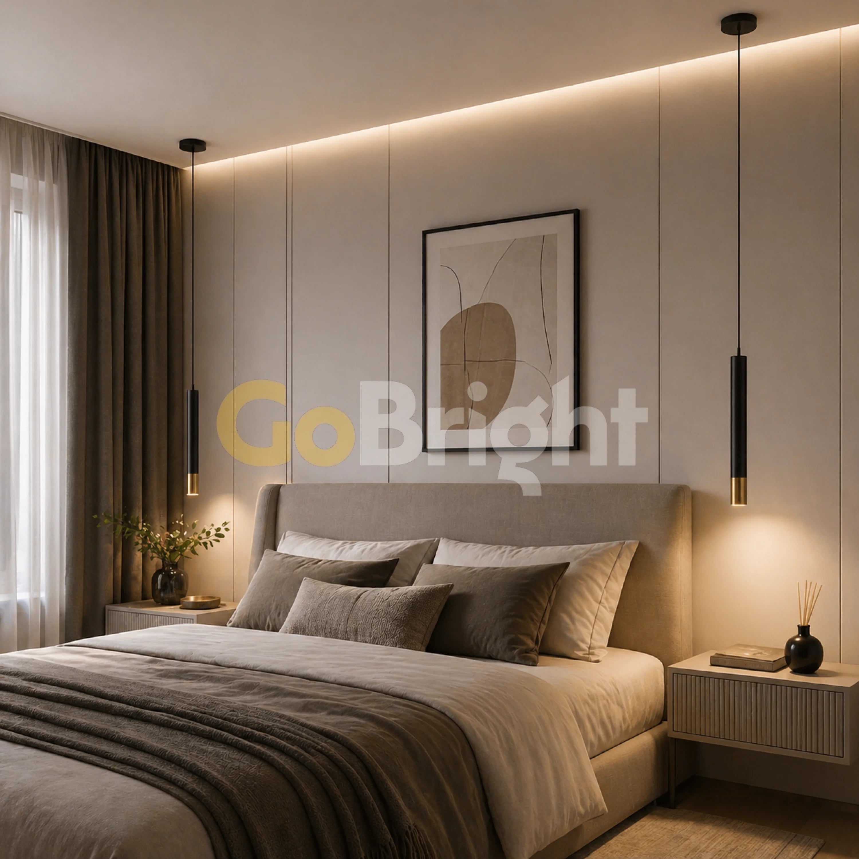 Pendul LED Urban 40cm Negru + Auriu