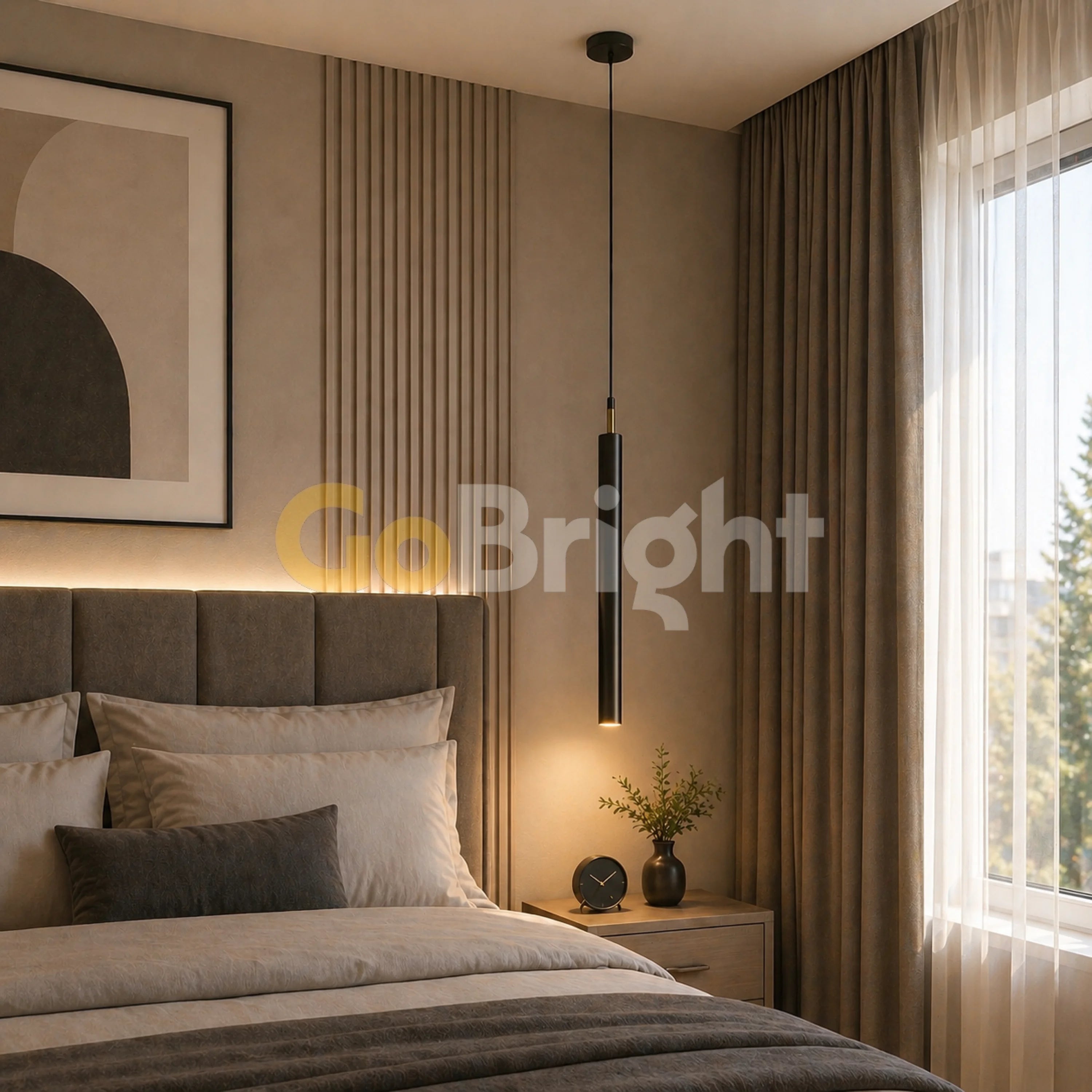 Pendul LED Urban 50cm Negru