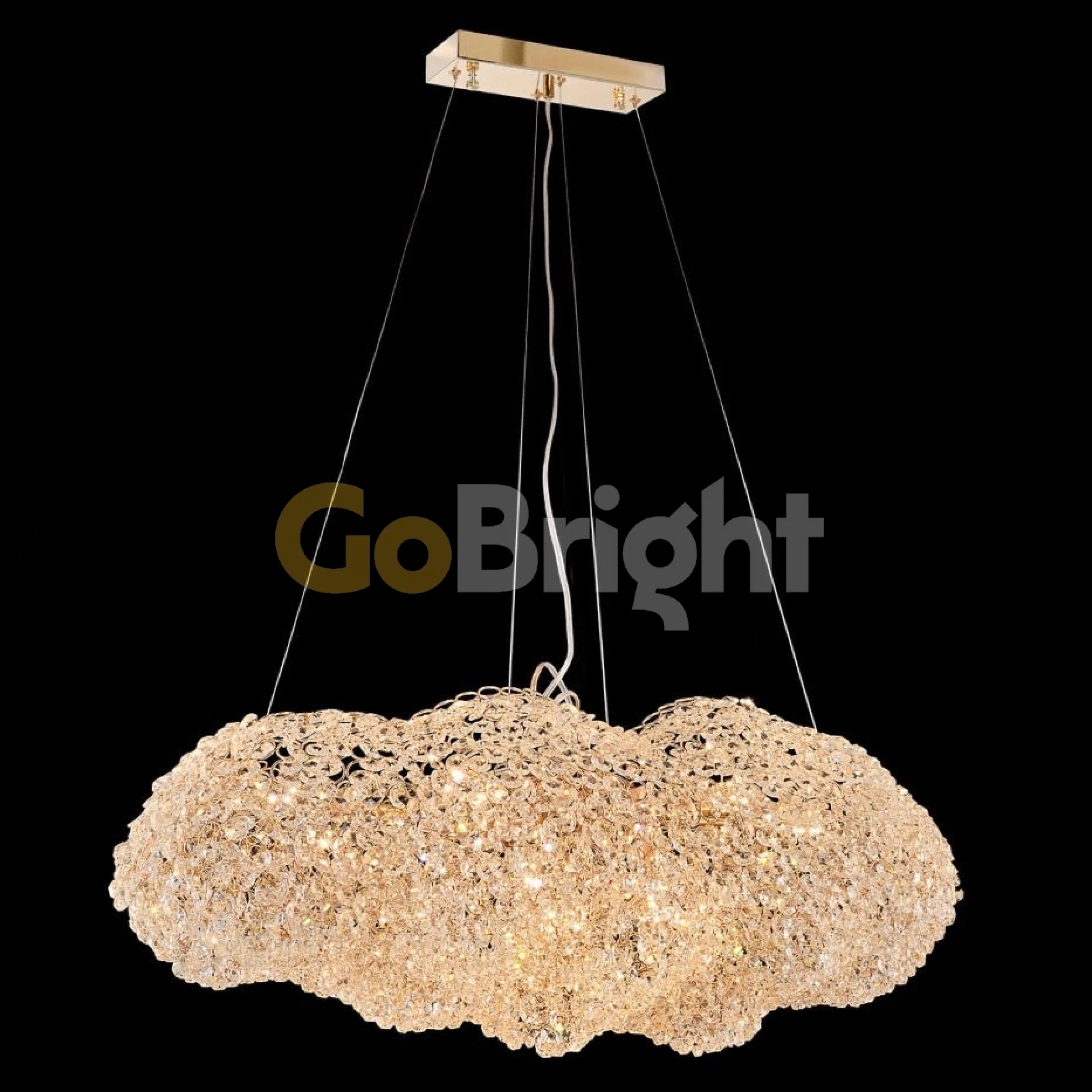 Pendul Norisor Cristale Glow 8xE27 Auriu