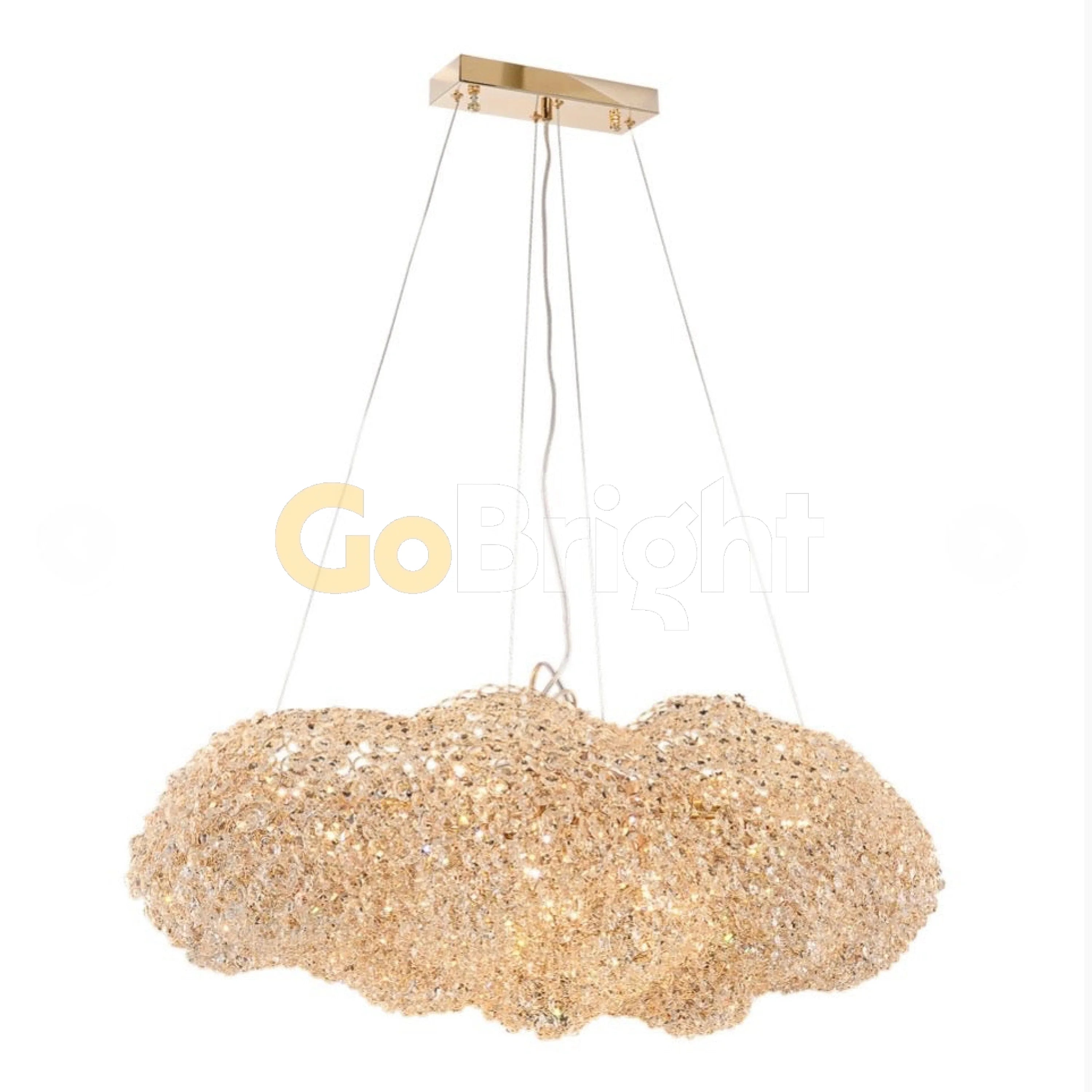 Pendul Norisor Cristale Glow 8xE27 Auriu