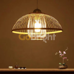 Pendul Rustic Bali 1xE27 Diametru 35cm Bambus