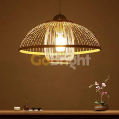 Pendul Rustic Bali 1xE27 Diametru 35cm Bambus