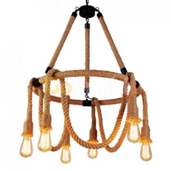 Pendul Rustic Eagle 6xE27 Reglabil Diametru 60cm