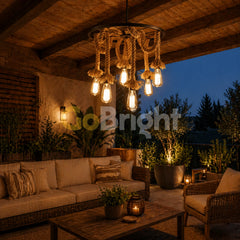 Pendul Rustic Eagle 6xE27 Reglabil Diametru 60cm