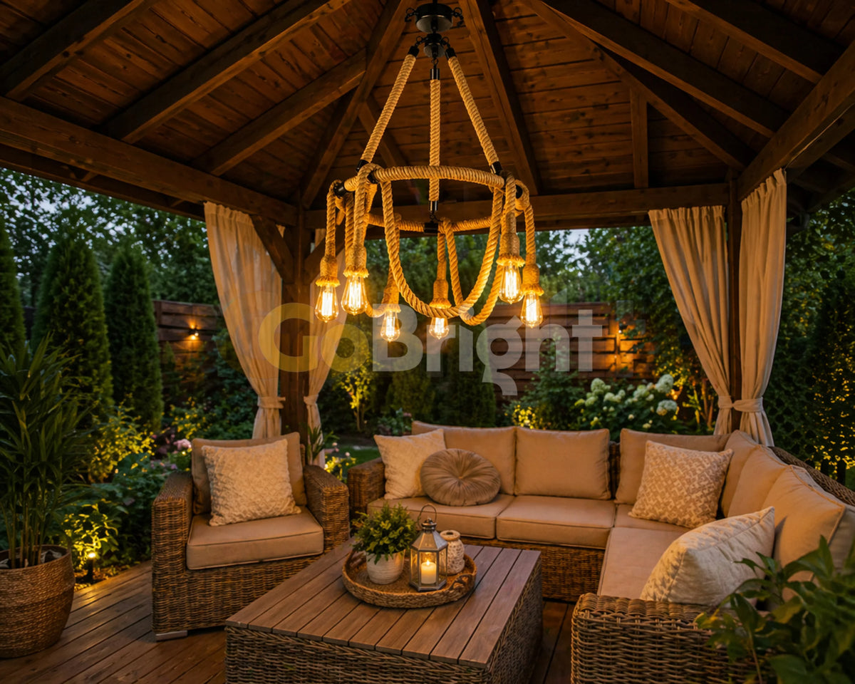 Pendul Rustic Eagle 6xE27 Reglabil Diametru 60cm