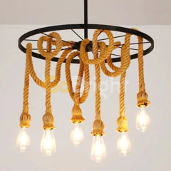 Pendul Rustic Eagle 6xE27 Reglabil Diametru 60cm