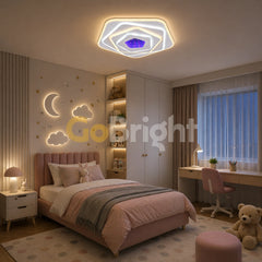 Plafoniera LED 50cm 3D 120W cu Telecomanda Raisa 3 Tipuri de Lumini + RGB Alb